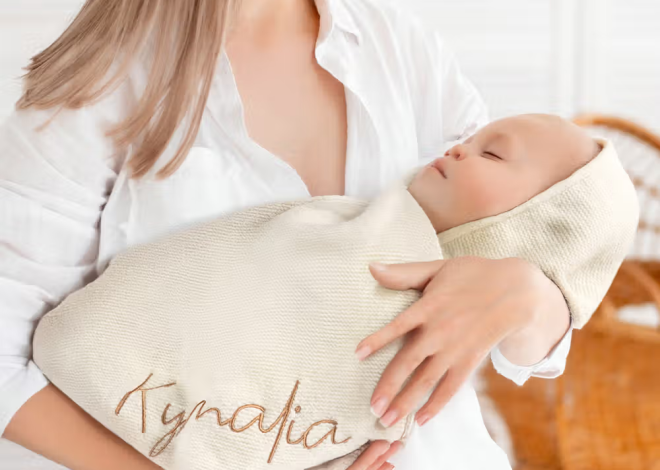Ge din lilla älskling en trygg start i livet med en personligt broderat namn babyfilt i mjuk bomull