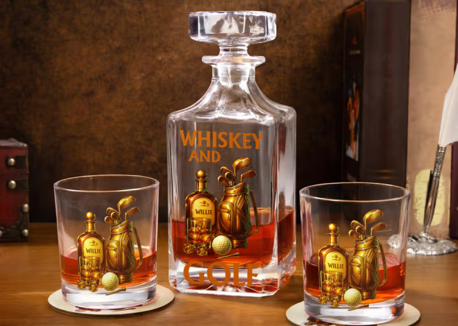 Njut av rundans triumfer med ett personligt whiskyglas med golfmotiv och namn